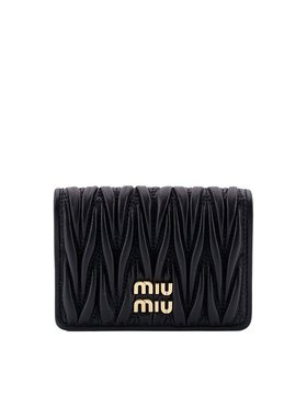 MIU MIU 女士钱包 5MC103AFPPF0002 SS2025 黑色 折叠钱包