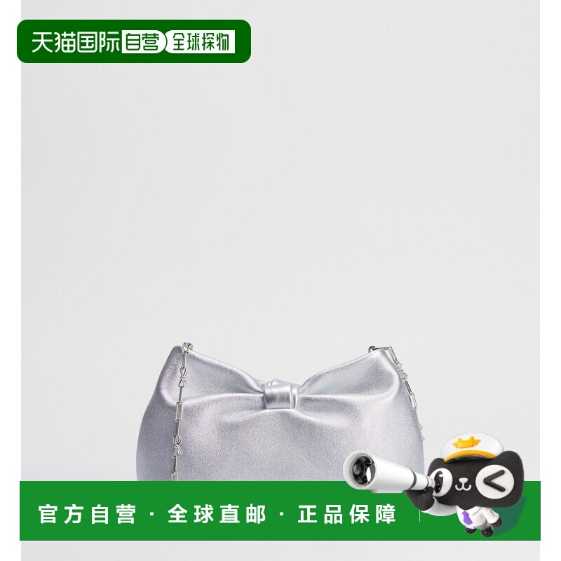 自营欧洲直邮Dior迪奥  Bow  OR女士手提包卡包银色层压小羊皮