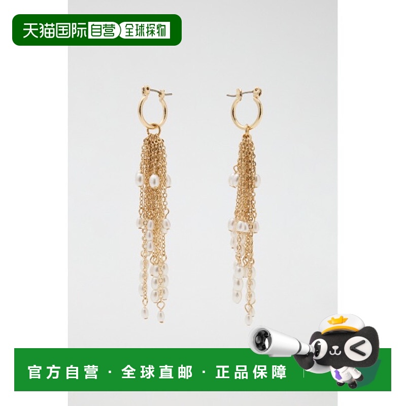 1h可退 日本直邮MOUSSY 女装 珍珠流苏耳环 轻盈摇曳设计 010IA35
