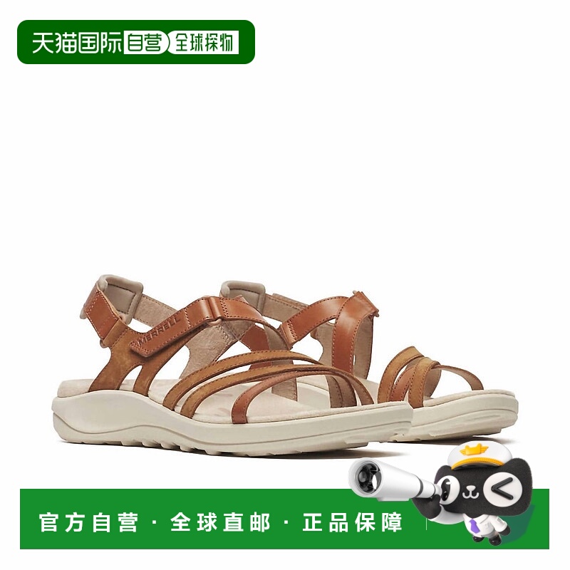 自营merrell淡褐色女式港湾背带凉鞋-淡褐色 美国奥莱直发迈乐