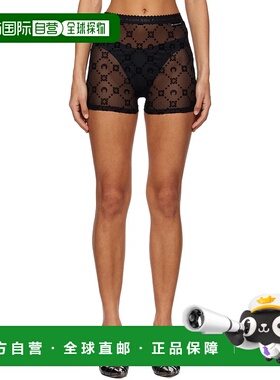 香港直邮Marine Serre 女士 黑色 Recycled Mesh Flock 短裤 WSH0