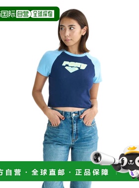 日本直邮ROXY 女士短款半袖印花T恤 SUN OVER 25 [SURST252041NVY