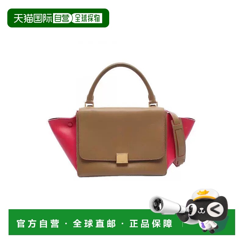 1h可退 日本直邮中古Celine赛琳女包B级9新trapeze秋千包牛皮手提