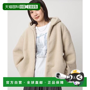 日本直邮green ease label 仿羊羔绒连帽外 relaxing 1h可退