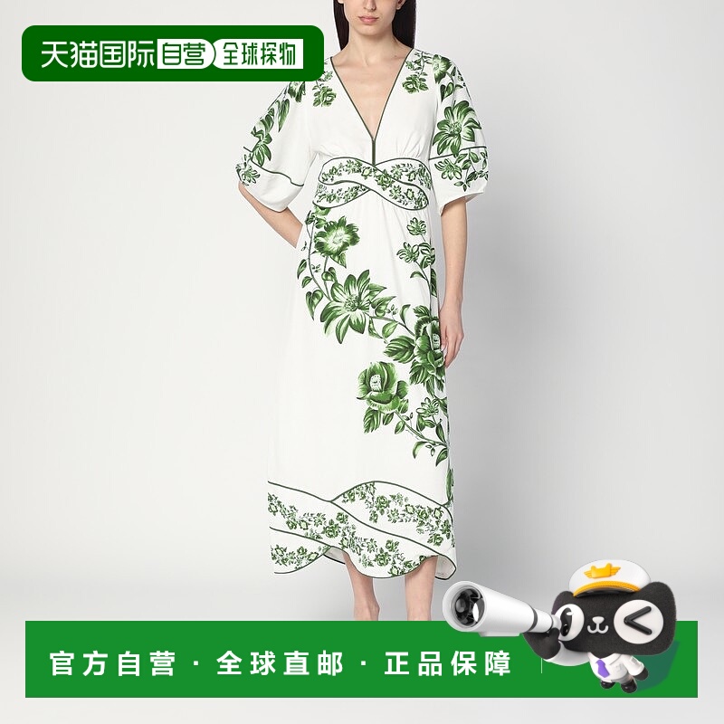 1h可退 香港直邮潮奢 FARM RIO 女士 花朵层叠中长连衣裙(白新款