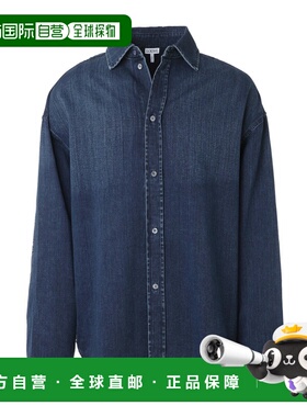 日本直邮LOEWE 男士长袖常规领衬衫 蓝色 h526y1dw07 8383 Anagra