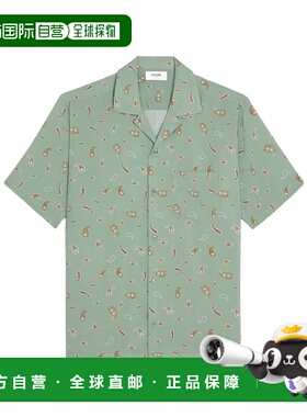 香港直邮CELINE 男士衬衫 2C9460N26GBH0 AW2025 灰色 短袖衬衫