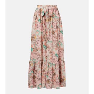 潮奢 Chloe 蔻依 女士 褶皱真丝双绉长款半身裙