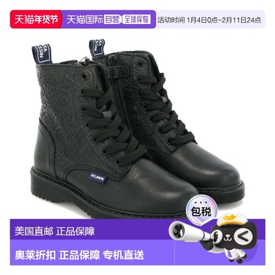 自营atlanta mocassin亚特兰大Moccasin凯蒂皮靴-黑色 美国奥莱直