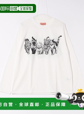 1h可退 日本直邮CORISCO 男女同款 半拉链 动物图案长袖T恤 10259