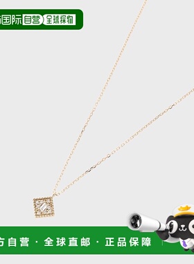 日潮跑腿COCOSHNIK 长方形钻石切割 1 颗宝石密钉方形项链 43礼物