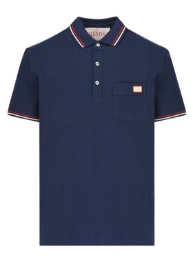 VALENTINO 男士T恤 VMH01KAQJD51 SS2025 蓝色 短袖Polo衫