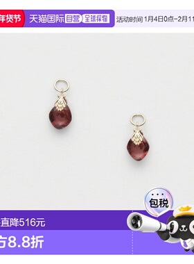 日本直邮日潮 agete 阿卡朵K10石榴石耳环吊坠红色 均码