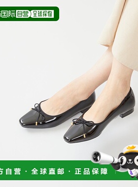 日本直邮Menue 1.5厘米跟方头芭蕾鞋 [ME8623BW02347] 黑色防滑鞋