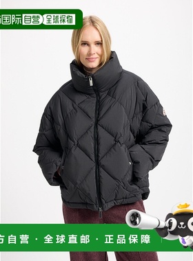 自营欧洲直邮Pyrenex Adele 女士大款羽绒服 黑色领口环绕式外套