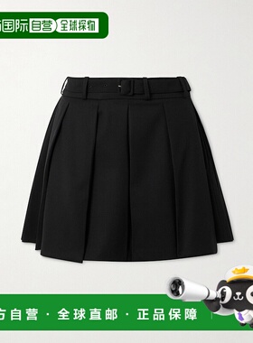 香港直邮Patou 女士 束带褶裥弹力羊毛斜纹布迷你半身裙 SK071010