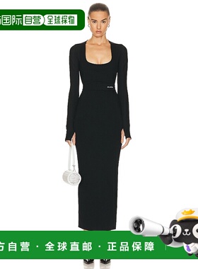1h可退 香港直邮Alaia 女士 长袖连衣裙 AA9R11744J047 black黑色