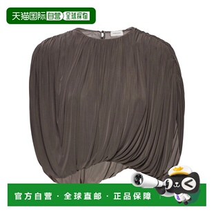 1h可退 香港直邮magda butrym 女士 垂褶铜氨纤维上衣 287426BROW