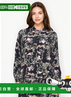 自营yal new york多色笔刷印花按钮下衬衫 - 紫色 美国奥莱直发