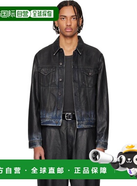 1h可退 香港直邮Acne Studios 艾克妮 男士 黑色涂层牛仔夹克 C90