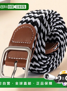 日本直邮florge 无级调节皮革配色尼龙网腰带 FL8218EW08079 腰带