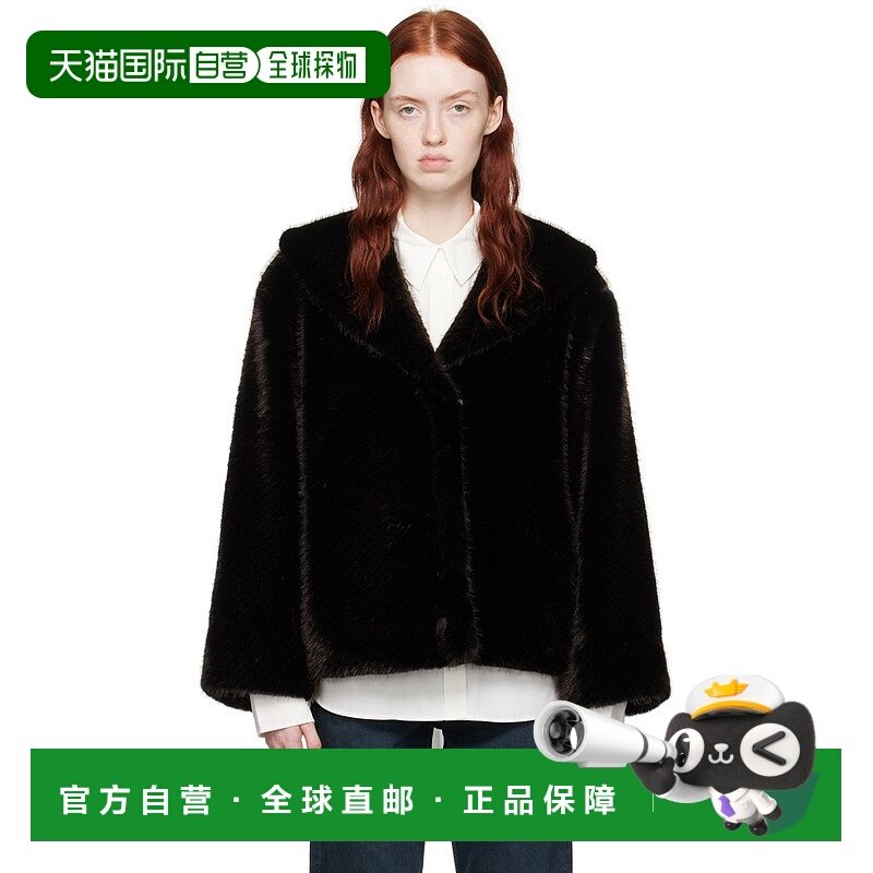 1h可退 香港直邮ANINE BING 女士 黑色 Hilary 人造毛皮夹克 A017