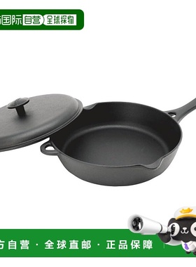 【日本直邮】Iwachu岩鋳 南部铁器平底锅 23.5cm IH用 黑色 24112