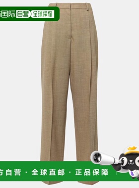 1h可退 香港直邮潮奢 The Row 女士 Tor 初剪羊毛阔腿裤 beige米