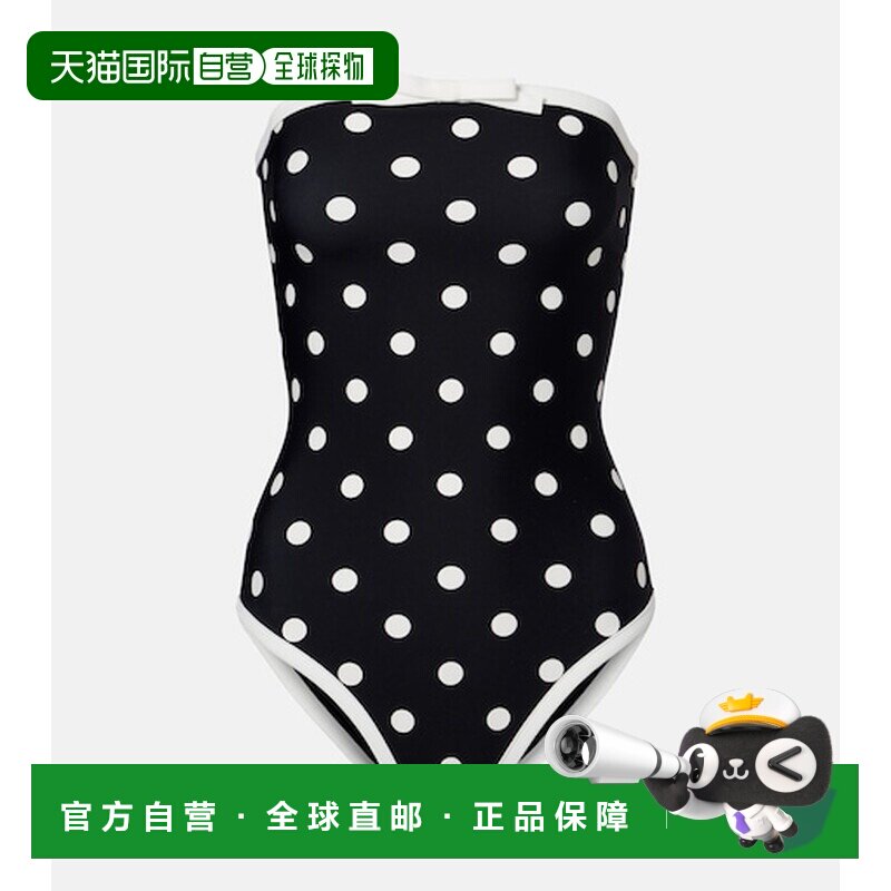 1h可退 香港直邮Self-Portrait 女士 波尔卡圆点无肩带泳衣