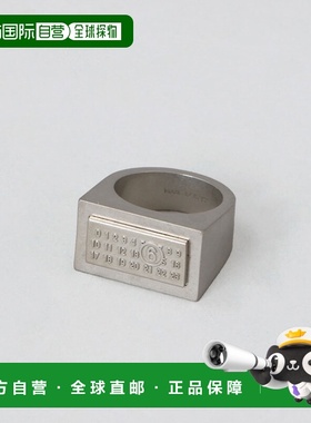 日本直邮MM6 Maison Margiela 4毫米极简Logo印章戒指银色SM7UQ01