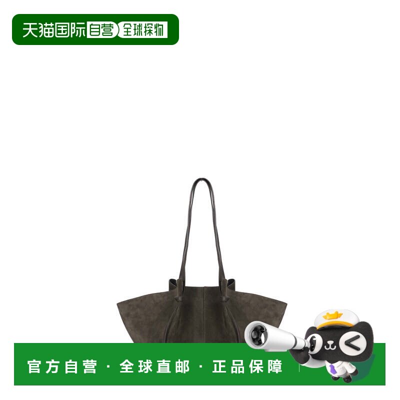 自营yuzefi带翅膀的麂皮皮革Mochi包，搭配可调节手柄-黑色 美国图片