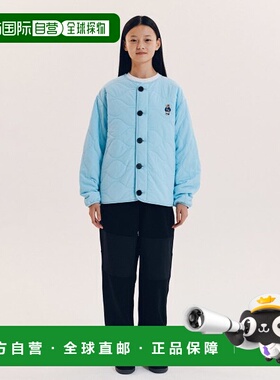 韩国直邮YALE EMBROIDERY DAN COLLARLESS QUILTING JACKET SKY B