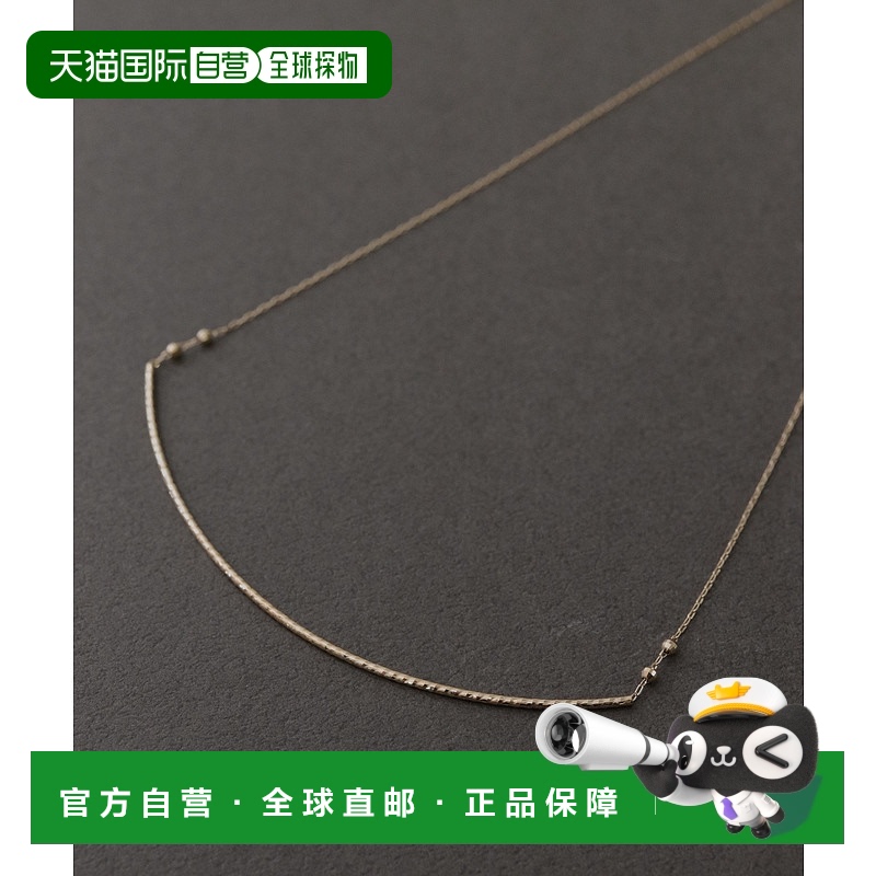1h可退 日本直邮CLEA女士K10金质简约锤面曲线短款颈链 可无级调