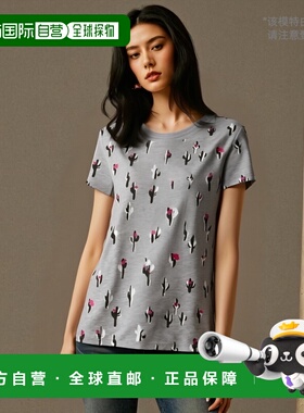 香港直邮KENZO 女士衬衫 F652TS84299093 AW2022 灰色 仙人掌印花