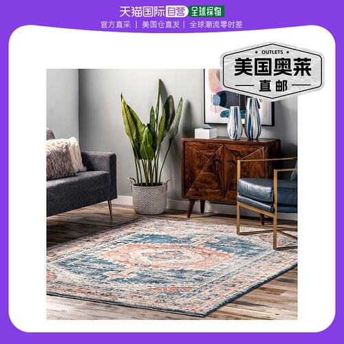 nuLOOM Harley Barbed Mast Medallion Area Rug - blue 【美国奥