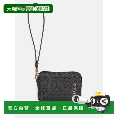 自营guessEldoria Enlarged Logo Small Zip Wristlet Wallet - c
