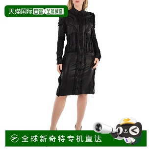 美国奥莱直发 自营 Burberry细节褶皱弹力针织衬衫 连衣裙 黑色