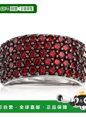 自营 925 纯银 Ross-Simons 石榴石多排戒指 - 红色 美国奥莱直发
