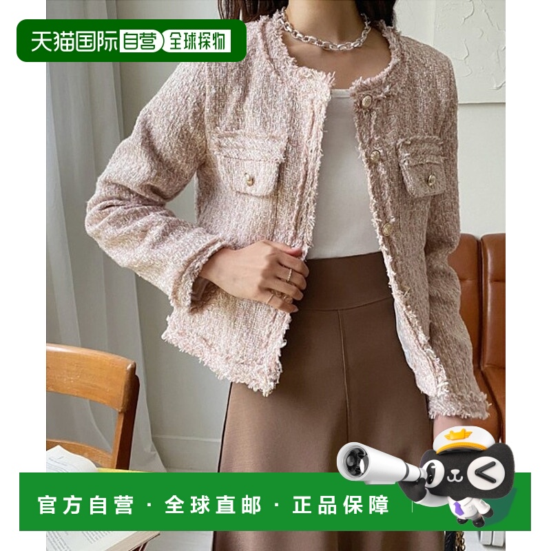 1h可退 日本直邮SEU 女士无领格纹短款外套 seu25ht1011