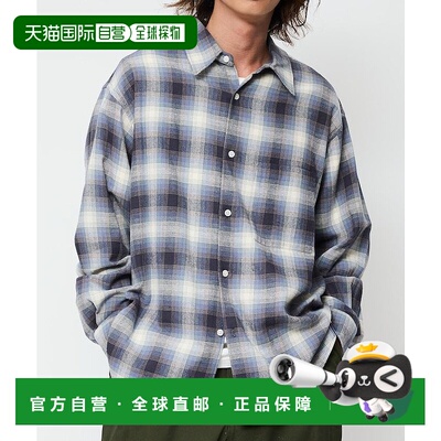 1h可退 日本直邮FREAK'S STORE 宽松版型 纯棉格纹长袖衬衫 12012