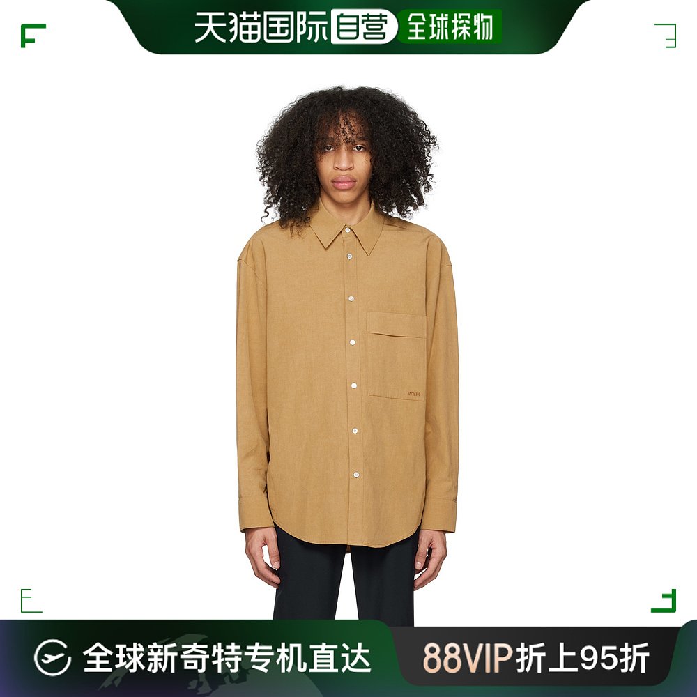 香港直邮潮奢 Wooyoungmi吴阳米男士棕色纽扣衬衫 W231SH08