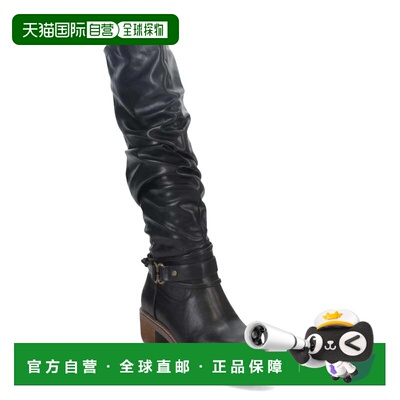 自营White Mountain Crammers Boots Women's Black Side Zip Kne