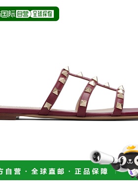 1h可退 香港直邮valentino 华伦天奴 女士 红色 Rockstud Flat Sl