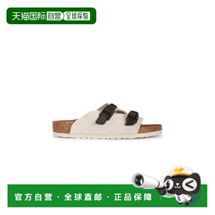 自营欧洲直邮Birkenstock Zürich系列女士复古白色麂皮露趾拖鞋