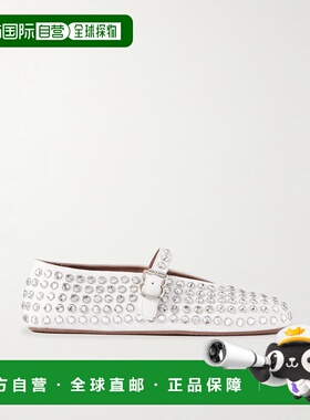 1h可退 香港直邮alaia 女士 圆头平底鞋 AA3A029CK116 white白色