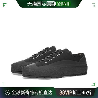 香港直邮JIL SANDER 男士黑色帆布系带低帮鞋 JI37520A-14350-001