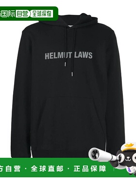 香港直邮Helmut Lang 黑色logo连帽卫衣 J04HM518