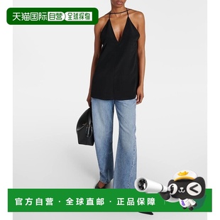 香港直邮潮奢 black黑色 TOTÊME 挂脖真丝上衣 舒适 女士 1h可退