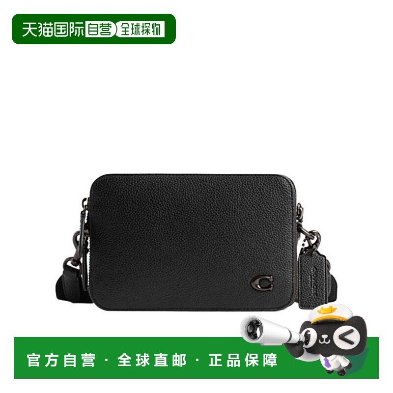 香港直邮COACH 男士斜挎包 CR782BLK 黑色 拉链单肩包蔻驰多功能