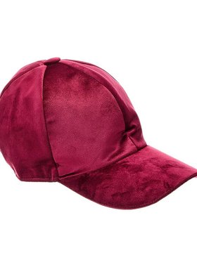 【美国奥莱】直发 Surell Accessories 天鹅绒棒球帽 - 红色
